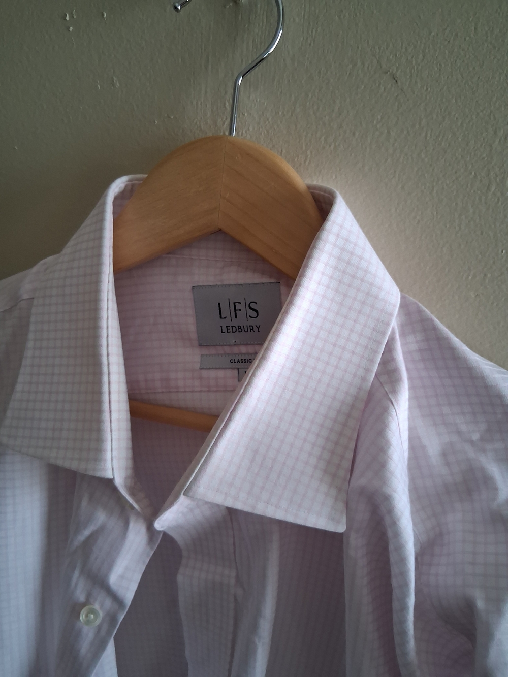 Ledbury Men's Light Pink Check Dress Shirt